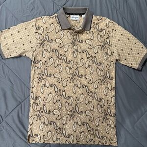 Paisley Tan Polo Shirt